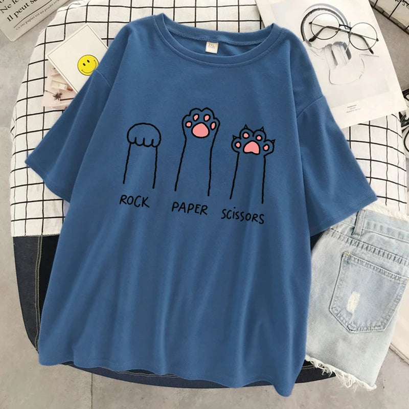 Rock Paper Scissors Funny Cat Shirt