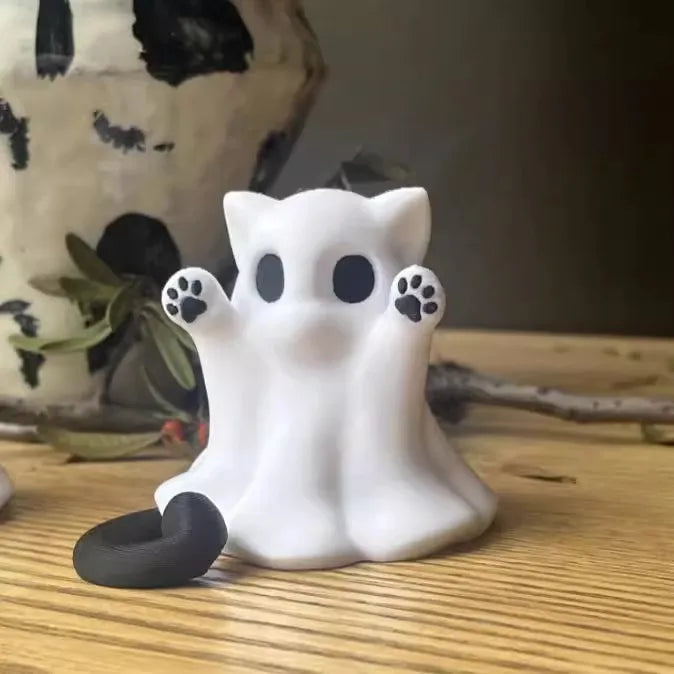 Ufficio della scrivania dell'ornamento del fantasma del gatto