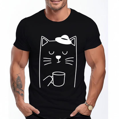 Minimalist Coffee Cat T-Shirt