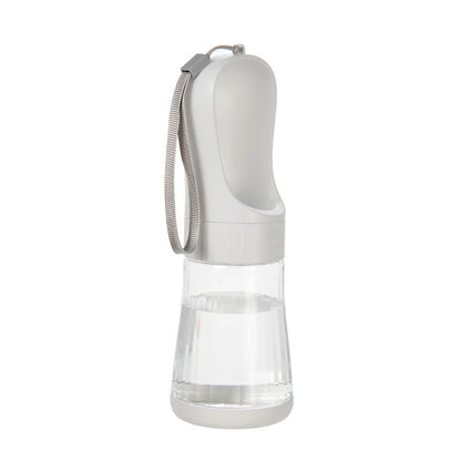 2-in-1 Pet Water Bottle with Food Storage and Drinking Trough
