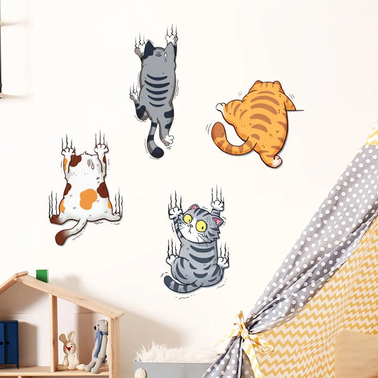 Set Cartoon Cat Wall Sticker