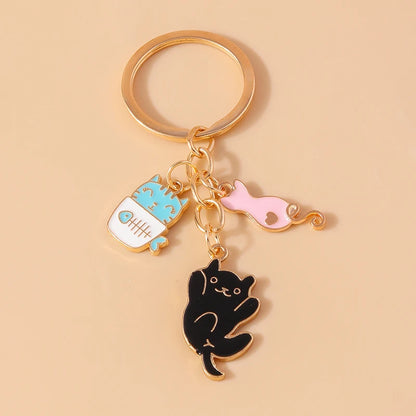 Cute Cartoon Cat Keychain