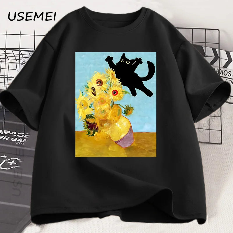 Camiseta Arte do gato de Van Gogh