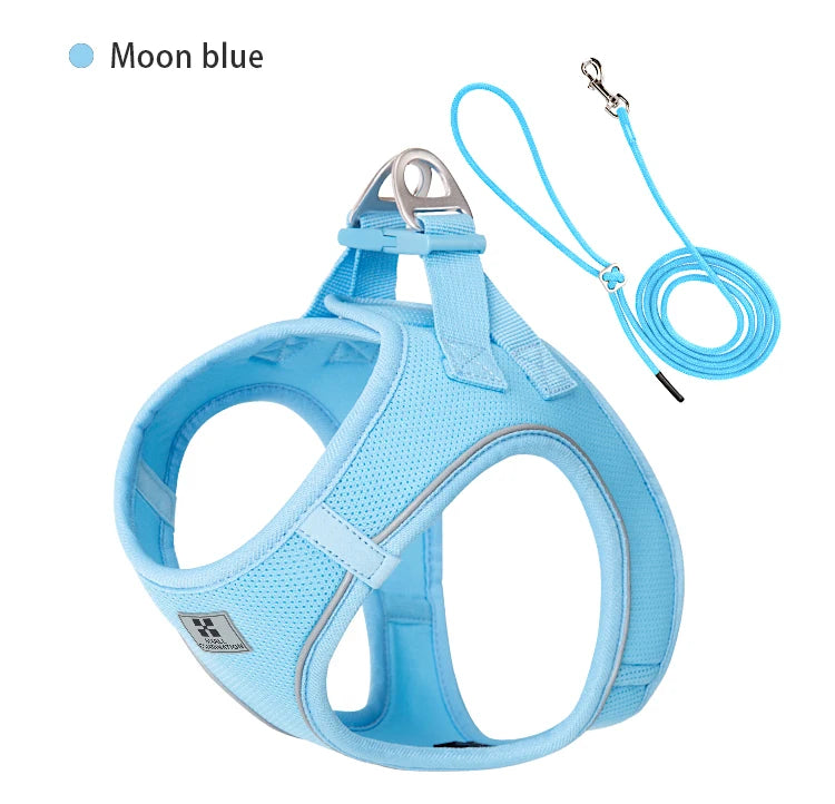Reflective Mesh Dog Harness and Leash Set