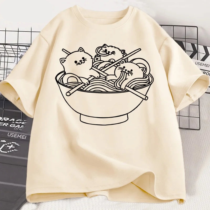 Japanese Cat Ramen T-Shirt