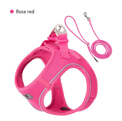 Reflective Mesh Dog Harness and Leash Set