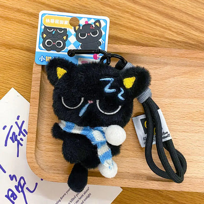 Mignon mini pendentif chat noir