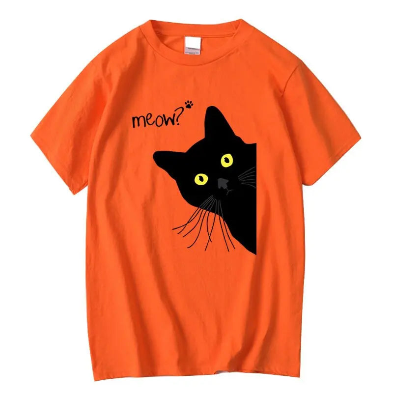 Meow Black Cat T Shirt