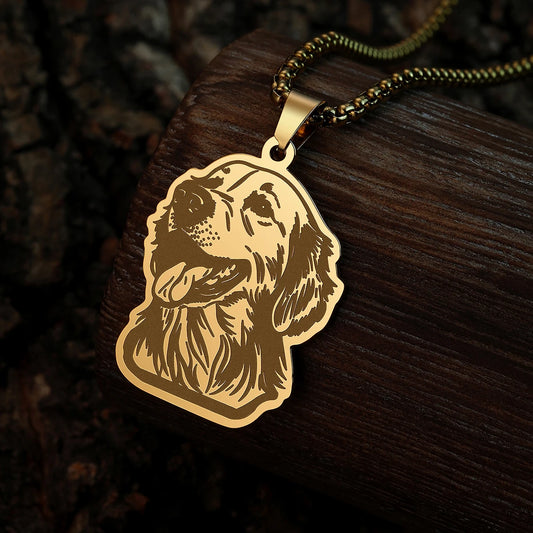 Golden Retriever Dog Pendant Necklace