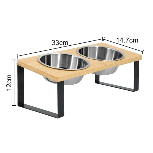 Elevated Bamboo Pet Feeding Station