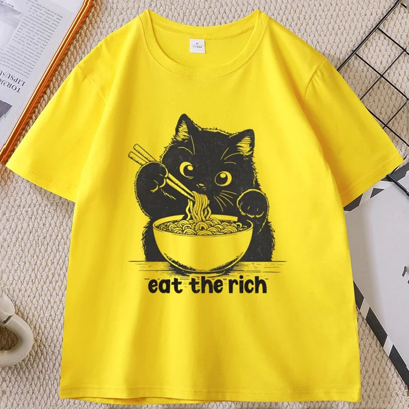 Eat The Rich Cat T-Shirt