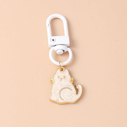Porte-clés chat en émail mignon