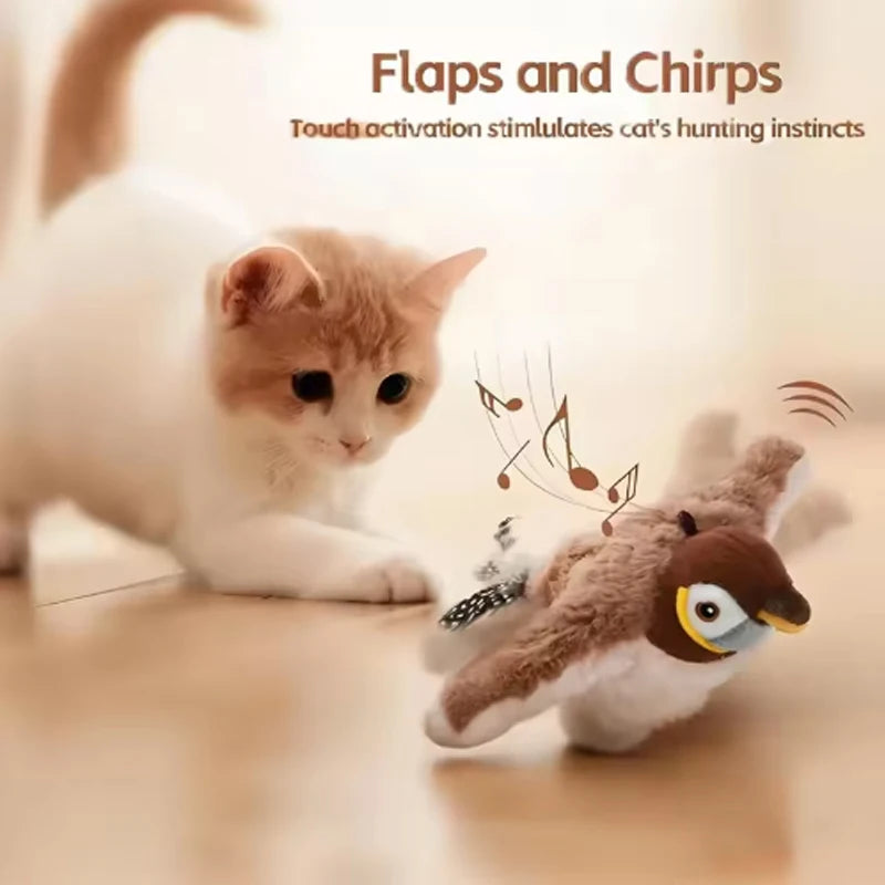 Jouet interactif pour chat oiseau gazouillant