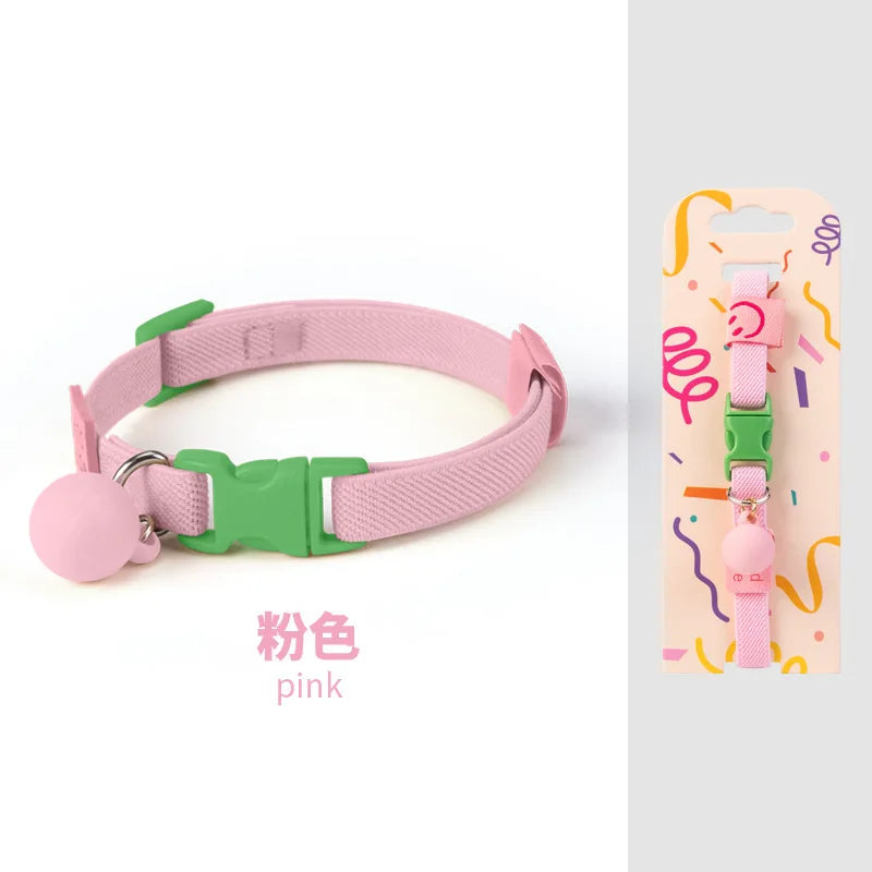 Colorful Adjustable Pet Collar with Bell
