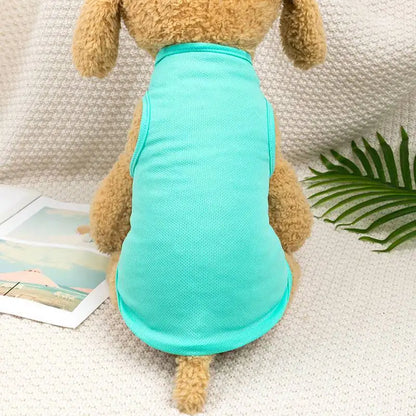 Solid-Color Sleeveless Pet Shirt for Dogs and Cats