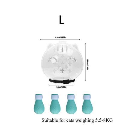 Cat Grooming Hood & Paw Protection Set