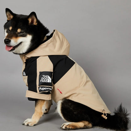 Hooded Colorblock Dog Raincoat with Snap Front