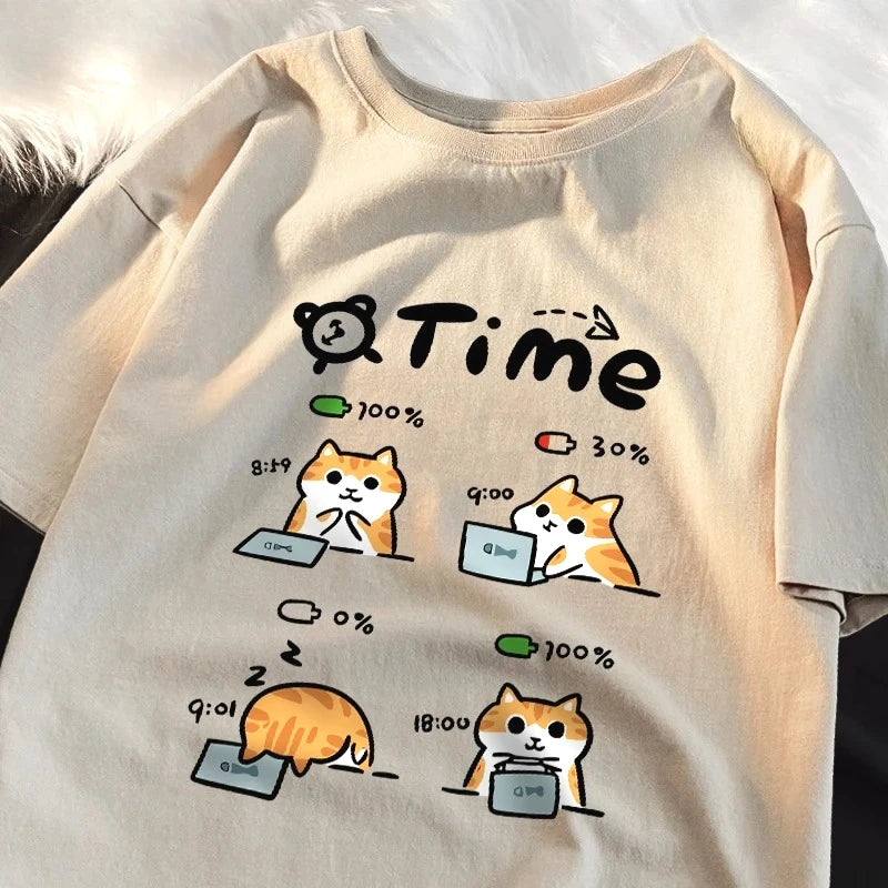 Chemise drôle de temps de chat