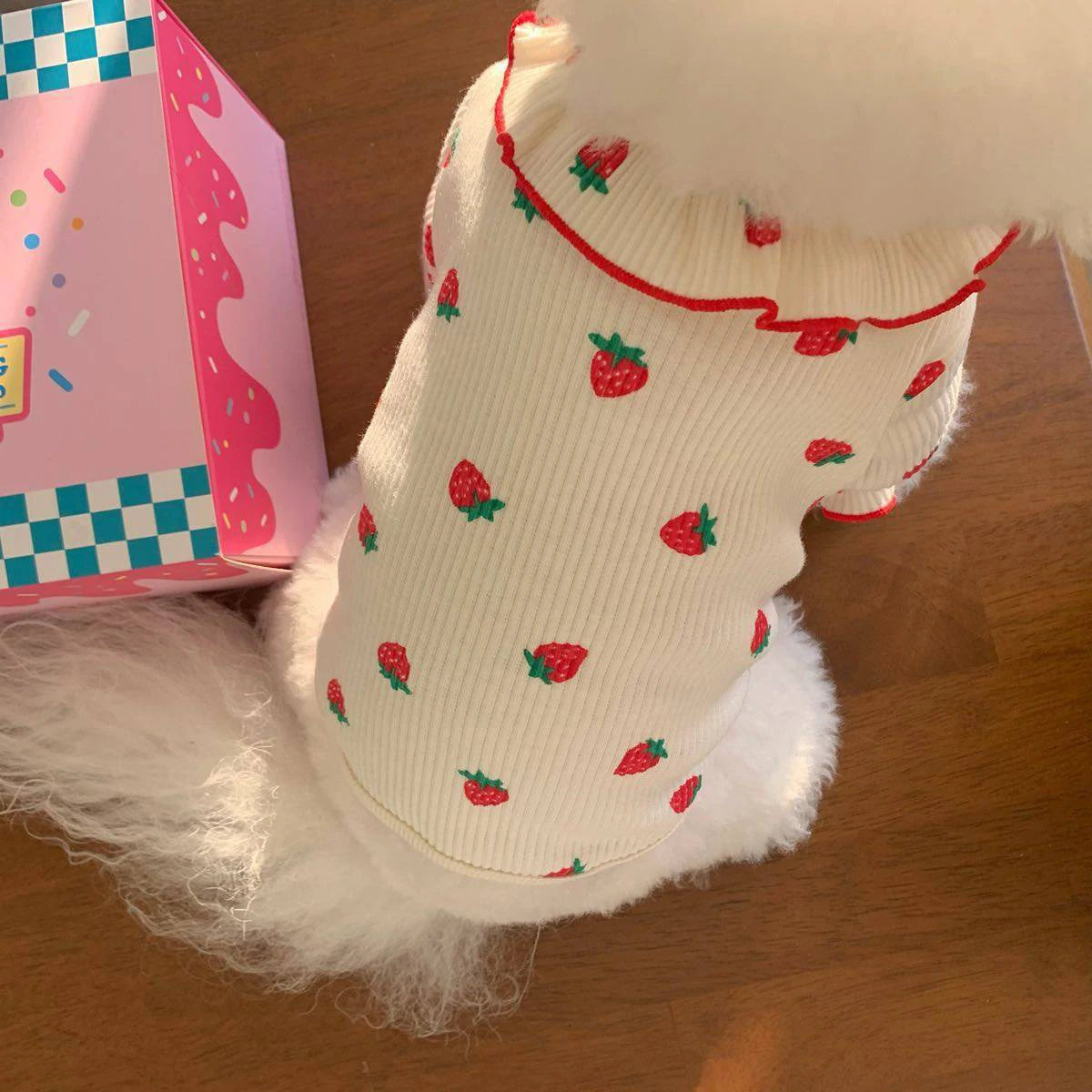 Strawberry Sweetheart Dog Sweater