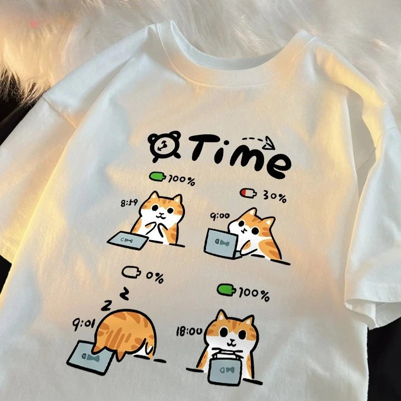 Chemise drôle de temps de chat
