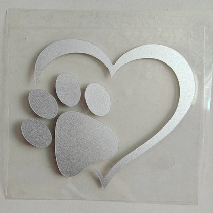 Heart Paw Print Car Decal