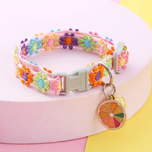 Pet Collar Colorful With Bell