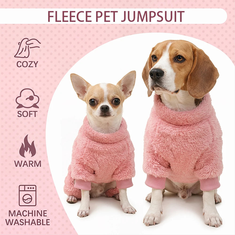 2. Weicher Fleece-Overall für kleine und mittelgroße Hunde und Katzen, warme Herbst- und Winter-Pyjamas, Mantel und Kleidung für Welpen, Yorkshire Terrier und Chihuahuas