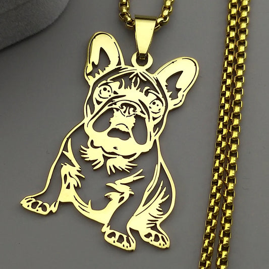 Sitting French Bulldog Pendant Necklace