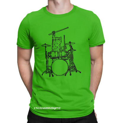 Cat Playing Drums Fun Shirt