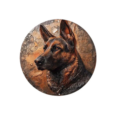 Plaques circulaires de portrait de chien de style vintage