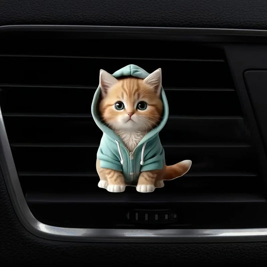 Cute Hooded Cat Air Vent Clips