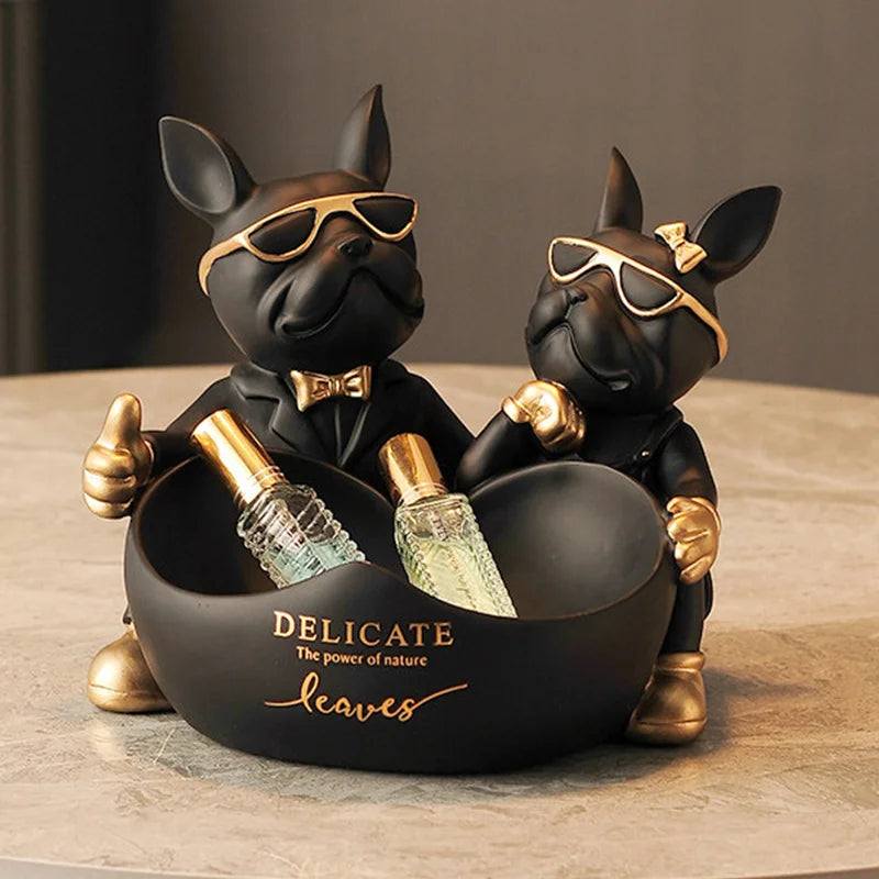 Chic French Bulldog Duo Valet Tray