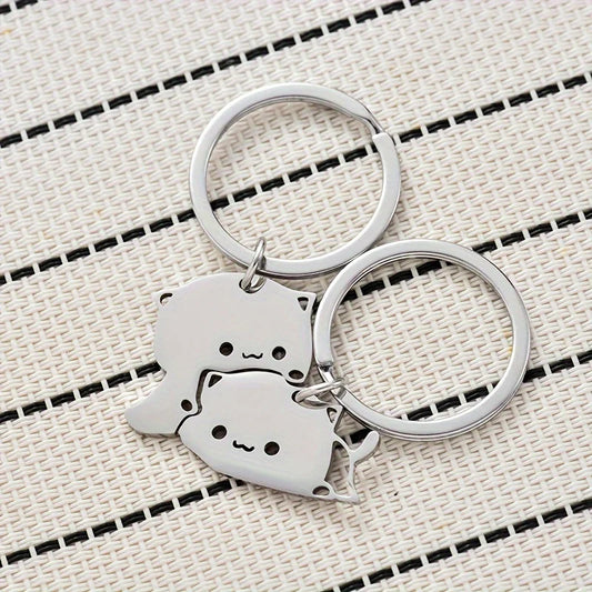Paire de porte-clés chat mignon