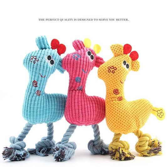 Knitted Sika Deer Plush Dog Toy