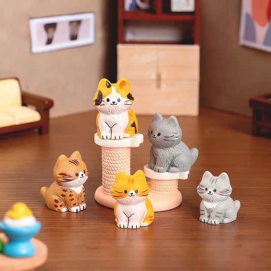 Mini Cat Figurines Resin Decor