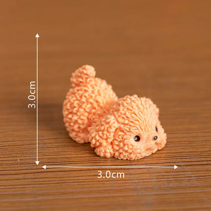 Tiny Fluffy Poodle Figurines