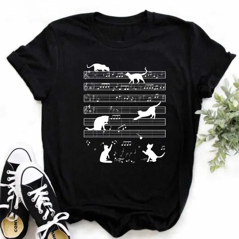 เสื้อยืดลายแมวน่ารัก