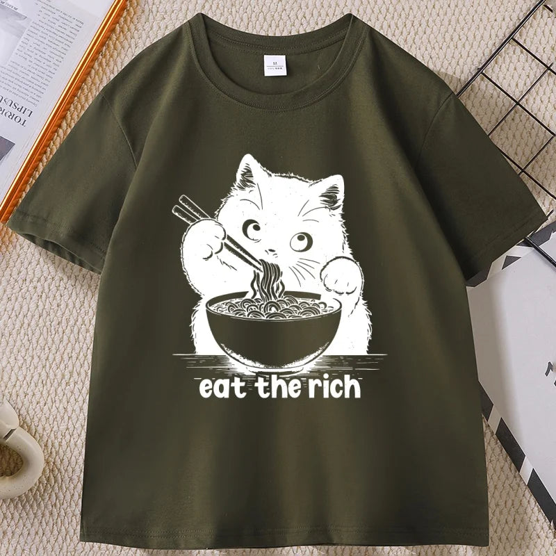 Eat The Rich Cat T-Shirt