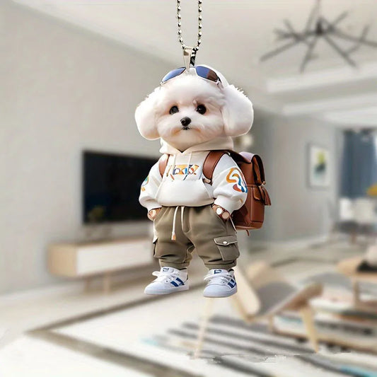 Porte-clés acrylique chien mignon