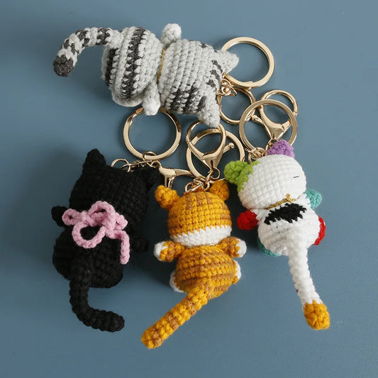 Porte-clés au crochet petit chat