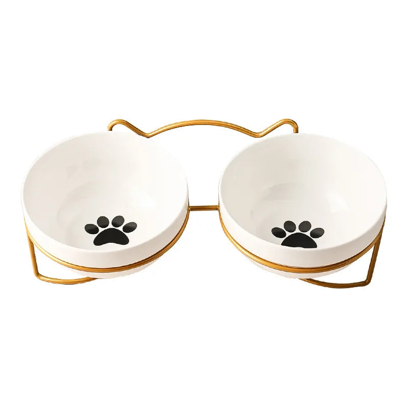 Double Premium Cat Bowl Ceramic