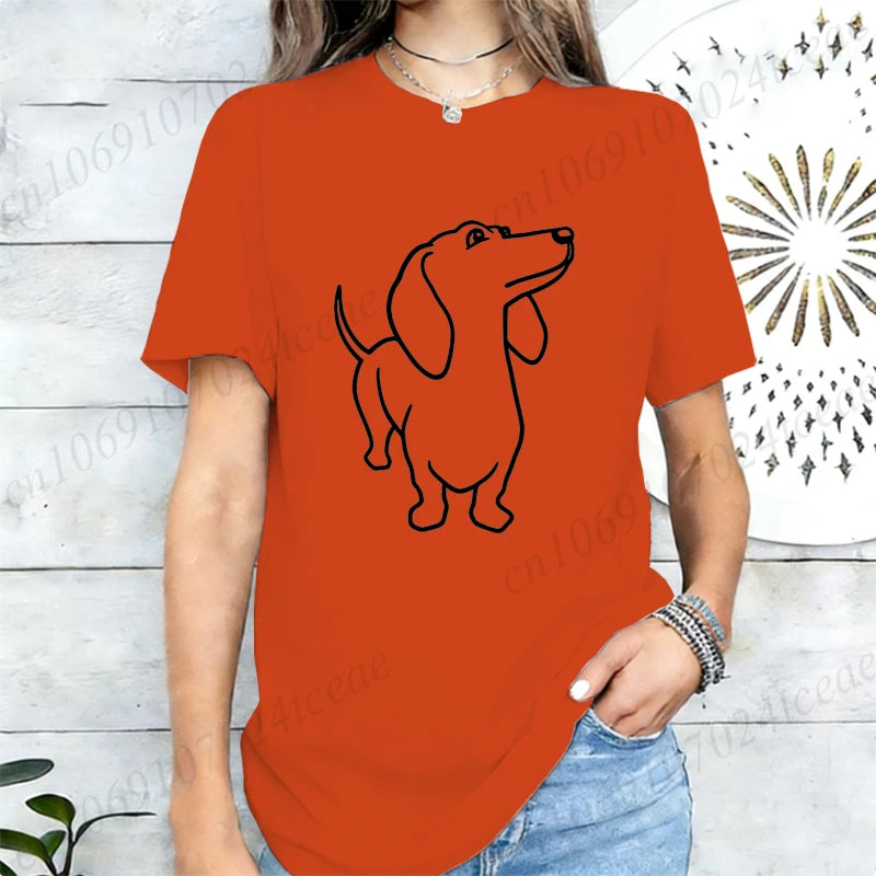 Dachshund Dog Print T-Shirt