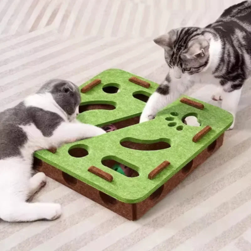 Pet Cat Puzzle Maze Holes Toy (Felt)