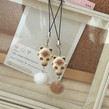 Porte-clés chat en résine siamois