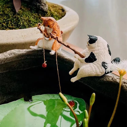 Decorazione per acquario con gatti da pesca