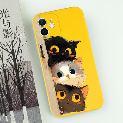 Cartoon Cat Printed iPhone Case