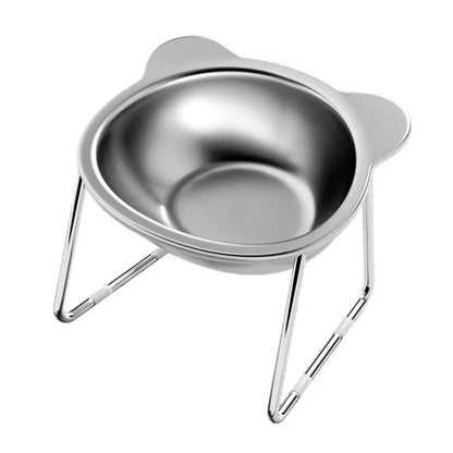 Elevated Tilted Stainless Steel Pet Bowl