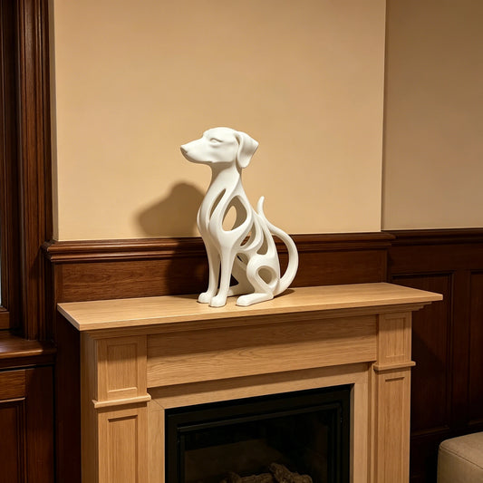 3D-Printed Hollow Dog Statue for Desk and Shelf Decor