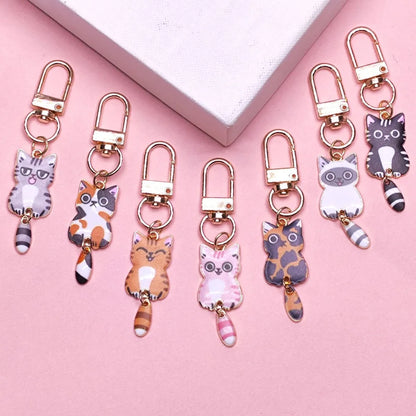 Cat Pendant Cartoon Keyring