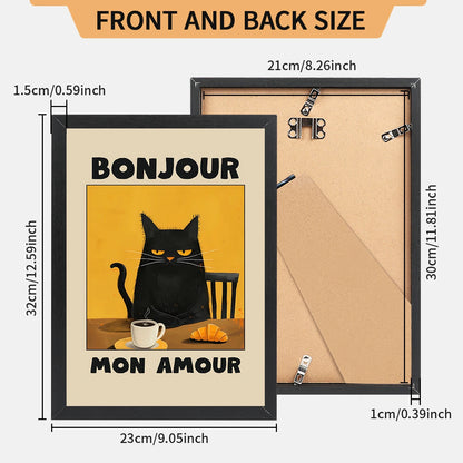 Marco decorativo para gatos "Bonjour Mon Amour"